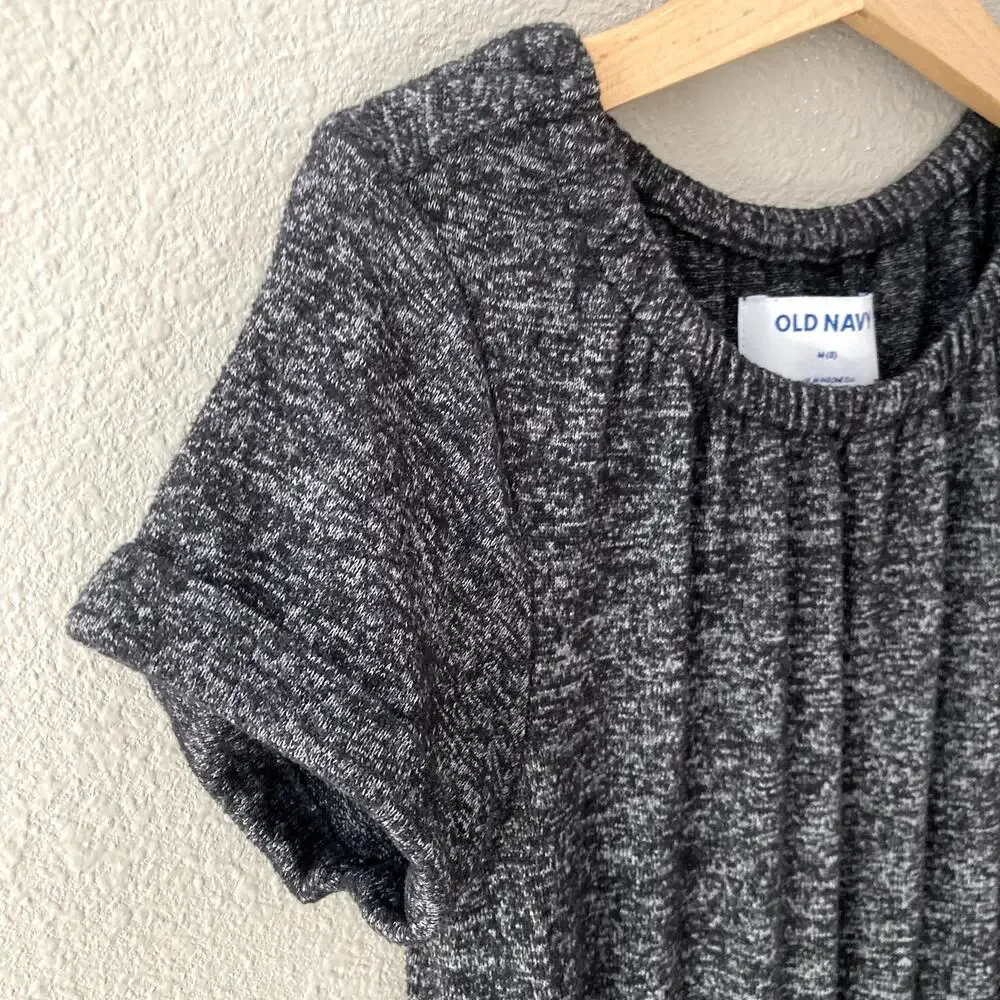 Old Navy Plush Short Sleeve Jumpsuit - Black Jack Space Dye - Medium 8